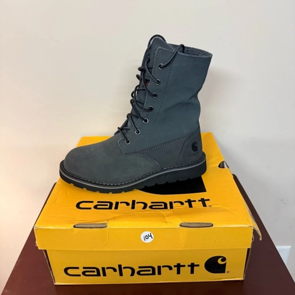 Carhartt Charcoal Gray Wedge Fold Down Lace-Up Boots NIB Sz 7 Ret $179.99